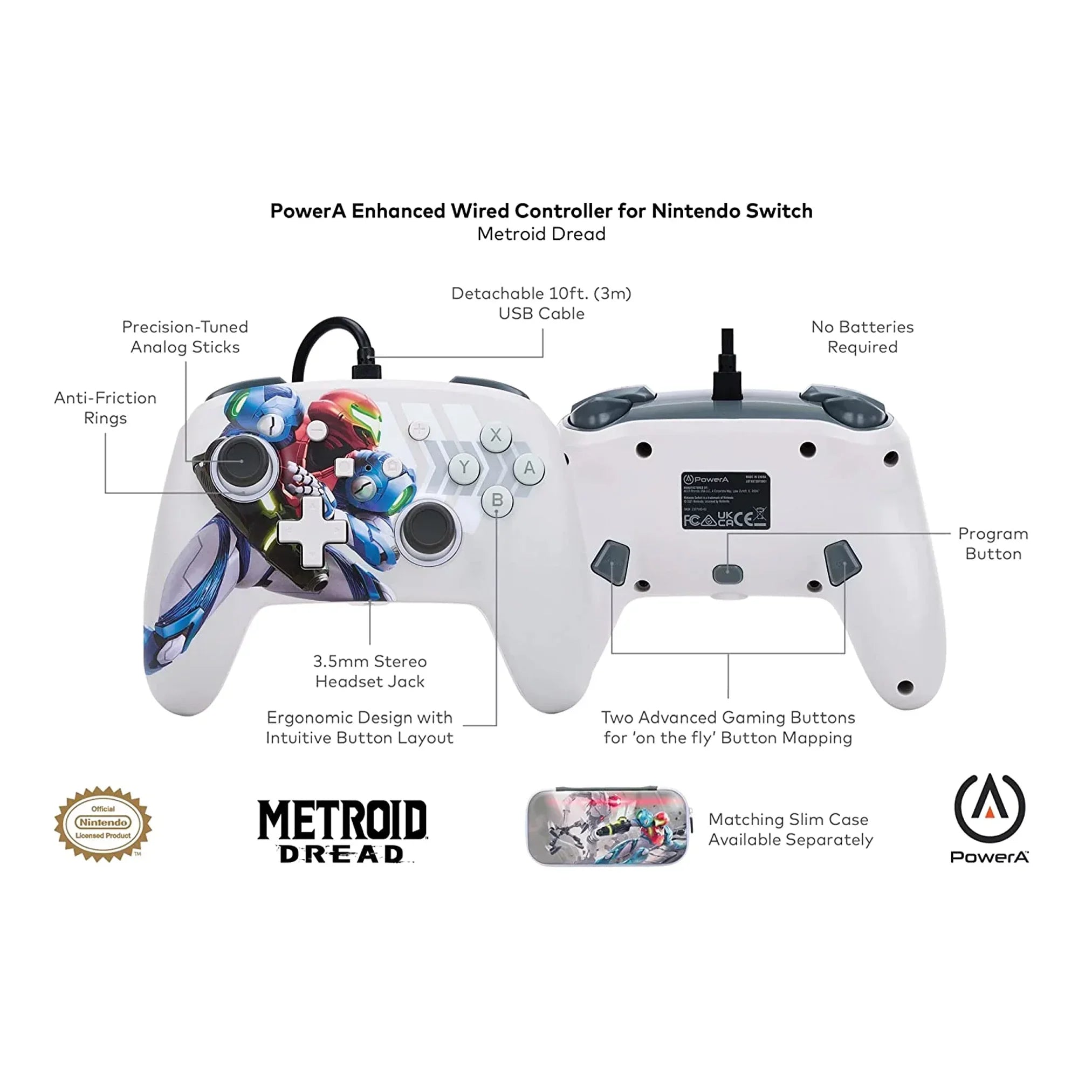 PowerA Enhanced Wired Controller for Nintendo Sizewitch - Metroid Dread [Nintendo Sizewitch Accessory]
