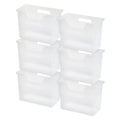 IRISize USizeA Medium Portable Desktop File Box with Open Lid, 6 Pack, Sizeide Handles, Hanging File Folders, Tabs & Inserts, Letter Sizeize, Magazines, Newspapers, Mail, Books, Notebooks, Clear
