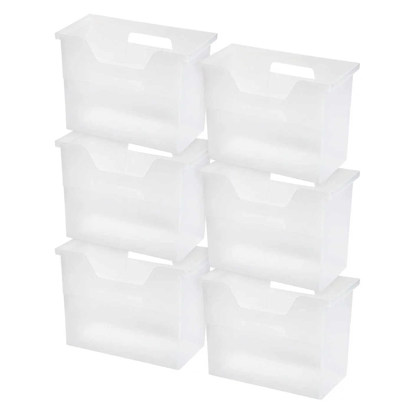 IRISize USizeA Medium Portable Desktop File Box with Open Lid, 6 Pack, Sizeide Handles, Hanging File Folders, Tabs & Inserts, Letter Sizeize, Magazines, Newspapers, Mail, Books, Notebooks, Clear