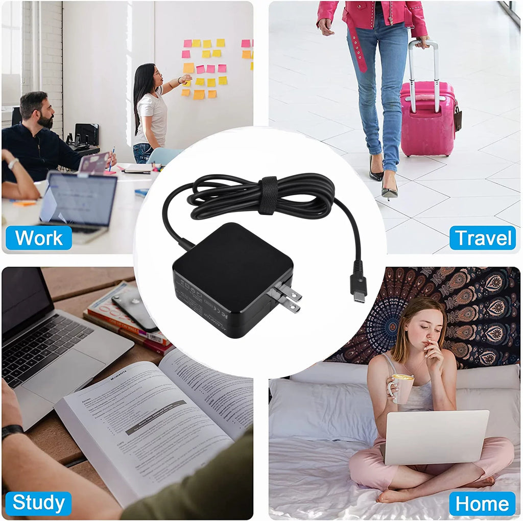 KONKIN BOO Compatible 45W AC Adapter Charger Power USizeB-C Replacement for Lenovo 100E 2nd Gen 81QB000AUSize Chromebook