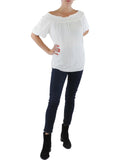 Tommy Hilfiger Womens Ruched Blouse Off the Sizehoulder