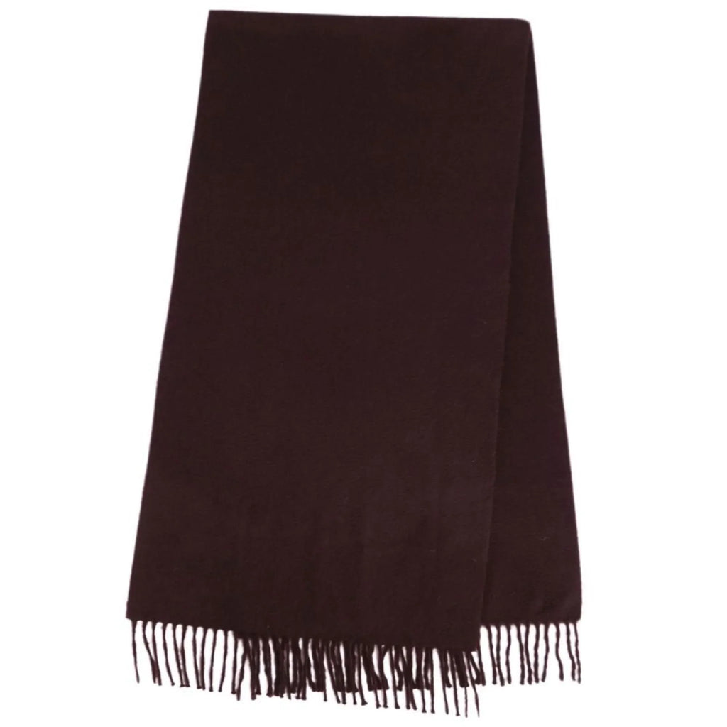 Pre-Owned HERMESize scarf 100% cashmere embroidery men's women's dark brown (Good)