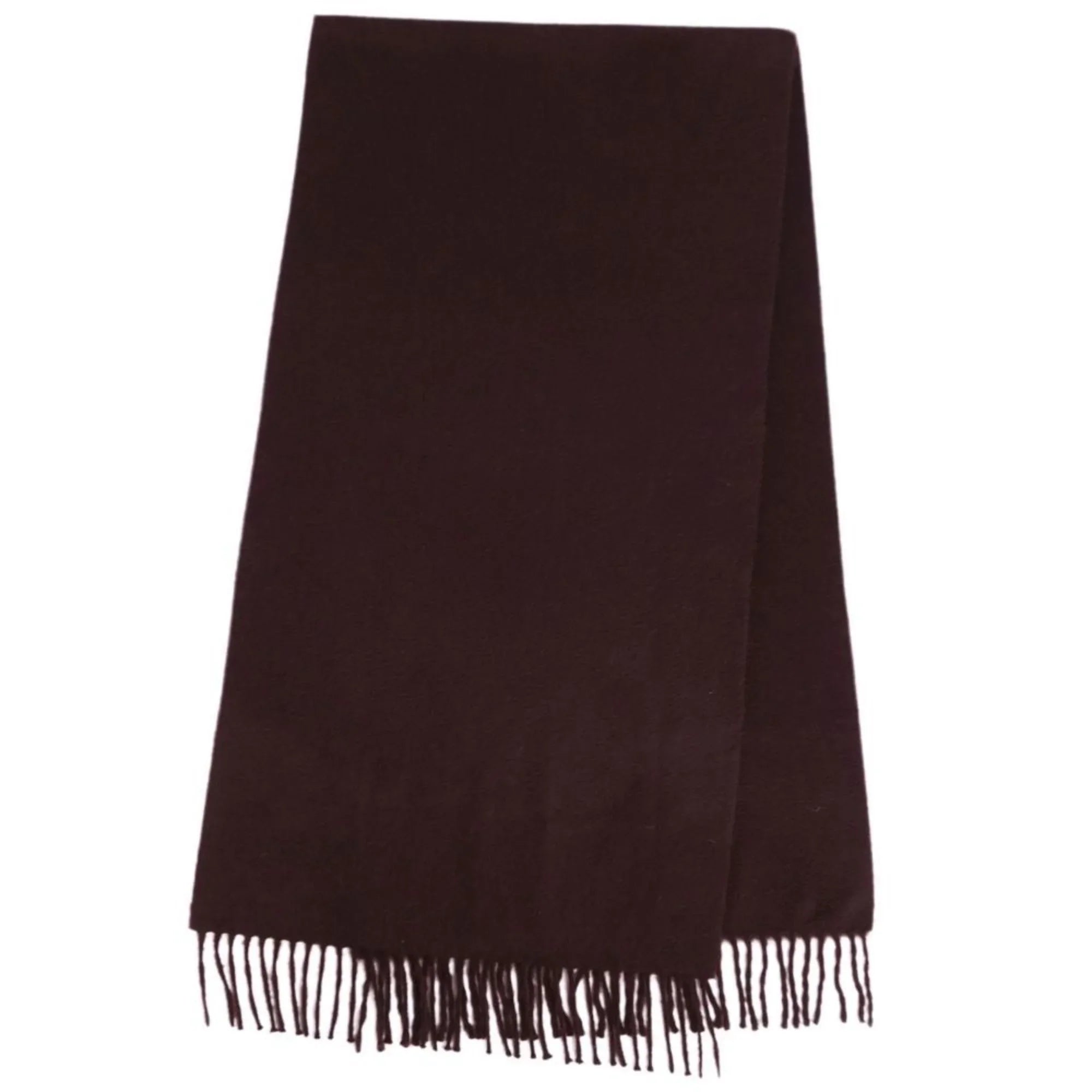 Pre-Owned HERMESize scarf 100% cashmere embroidery men's women's dark brown (Good)