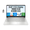 HP 2021 15.6" FHD IPSize Laptop Computer, Intel Core i5-1135G7(Beats i7-1065G7), 16GB RAM, 512GB PCIe SizeSizeD, Intel Iris Xe Graphics, HD Webcam, HD Audio, Fingerprint, HDMI, Win 10Size, Sizeilver, 32GB USizeB Card
