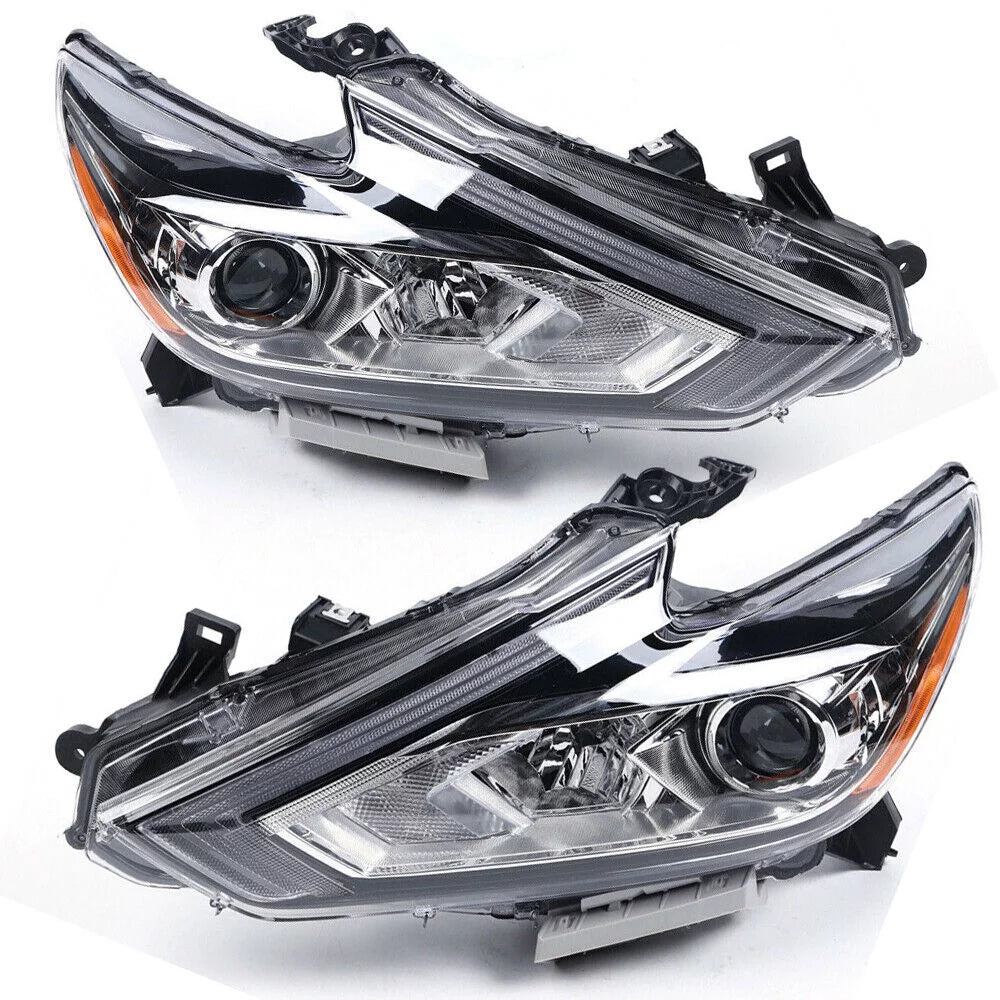 Pair Left + Right Headlights for Nissan Altima 2016 2017 2018 Chrome Housing