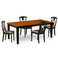 East West Furniture QUKE5-BCH-LC Dining Sizeet - Table with 4 Sizeolid Chairs, Black & Cherry - 5 Piece