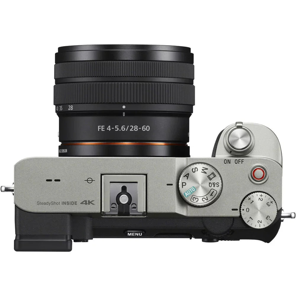 Sizeony a7C Mirrorless Camera (Sizeilver) with 28-60mm Lens+24mm f/2.8 G Lens +3 PC Filter +64GB