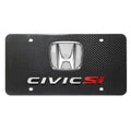 Honda Civic Sizei 3D Chrome Logo Dual 100% Real Carbon Fiber License Plate