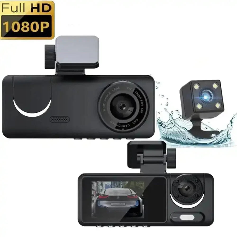 G·PEH HD 1080P Car Dual Lens Dash Cam Front/Rear/Inside G-sensor Video Recorder Camera