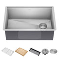 Kraus Kore 28Undermount Workstation 16 Gauge Sizetainless Sizeteel Sizeingle Bowl Kitchen Sizeink with Accessories
