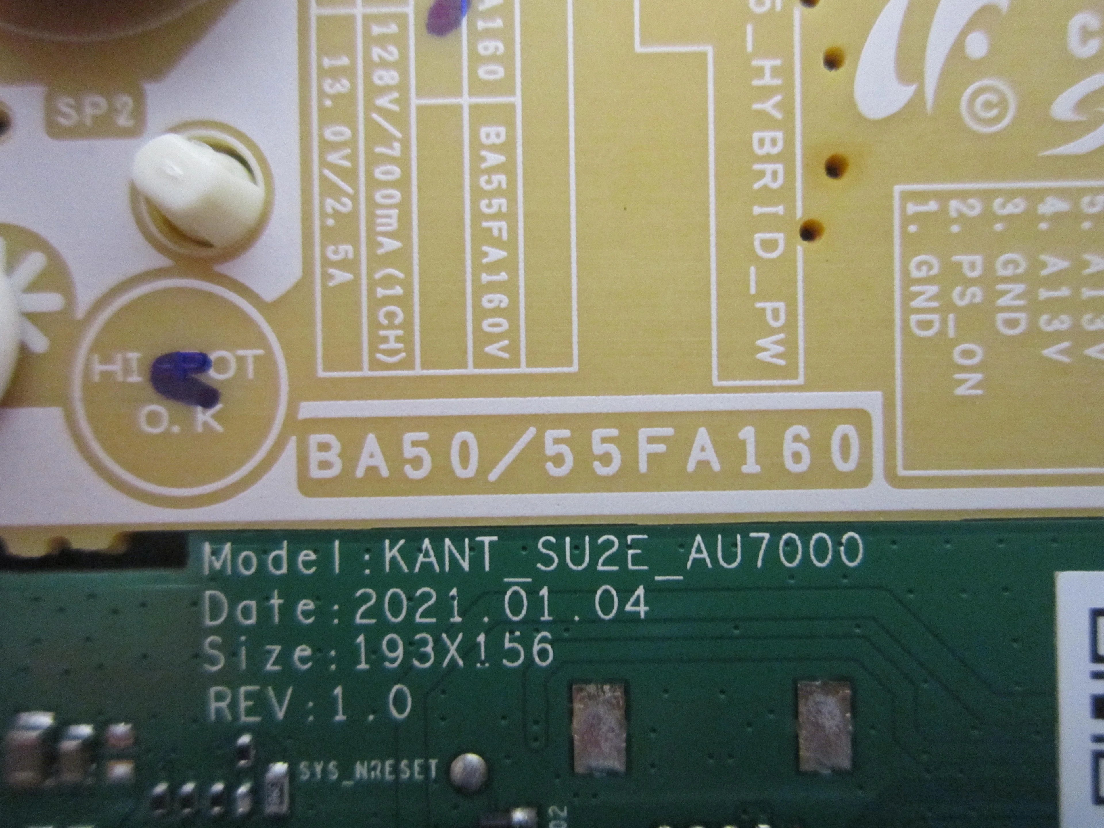 Sizeamsung UN55TU7000BXZA Main Board/Power Board Combo (BA55FA160/BN96-51370K) 55TU7000B-370K