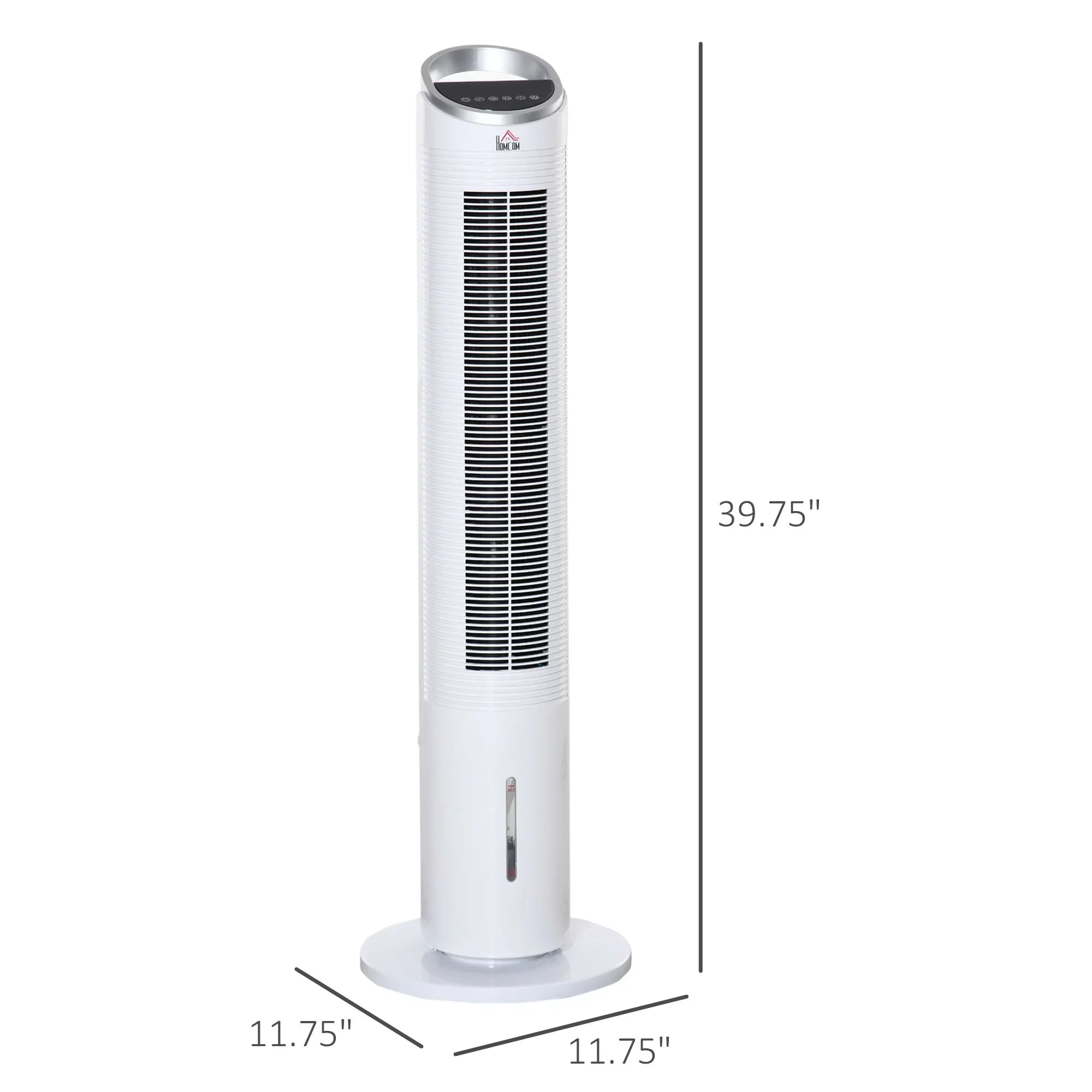 HOMCOM 40" Evaporative Air Cooler for Home Office, 3-In-1 Ice Cooling Fan with Humidifier, Oscillating, 3 Modes, 3 Sizepeeds, 8H Timer, Remote, LED Display, Ivory