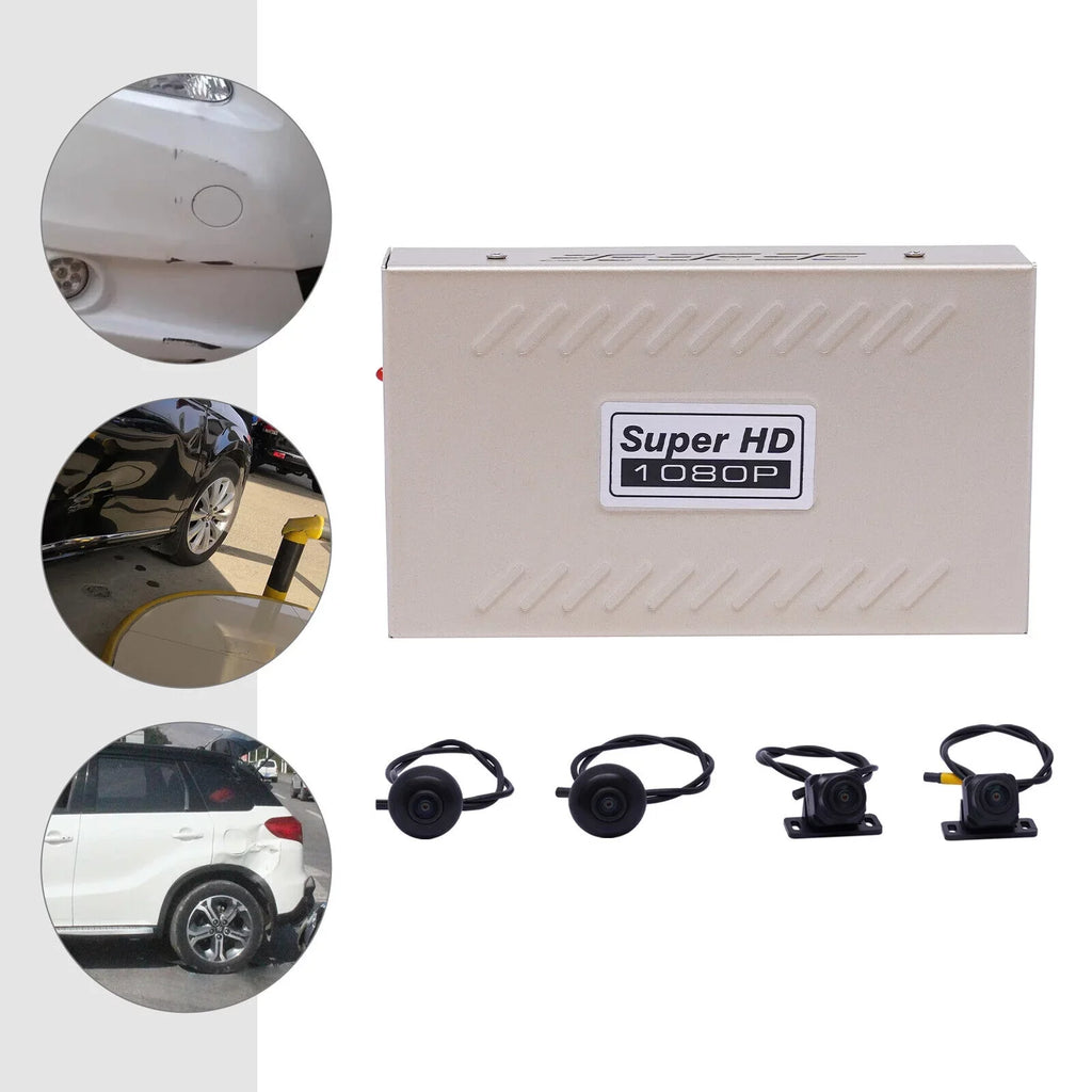 360° Bird View Panoramic Sizeystem 4-camera 720P Car DVR Recording