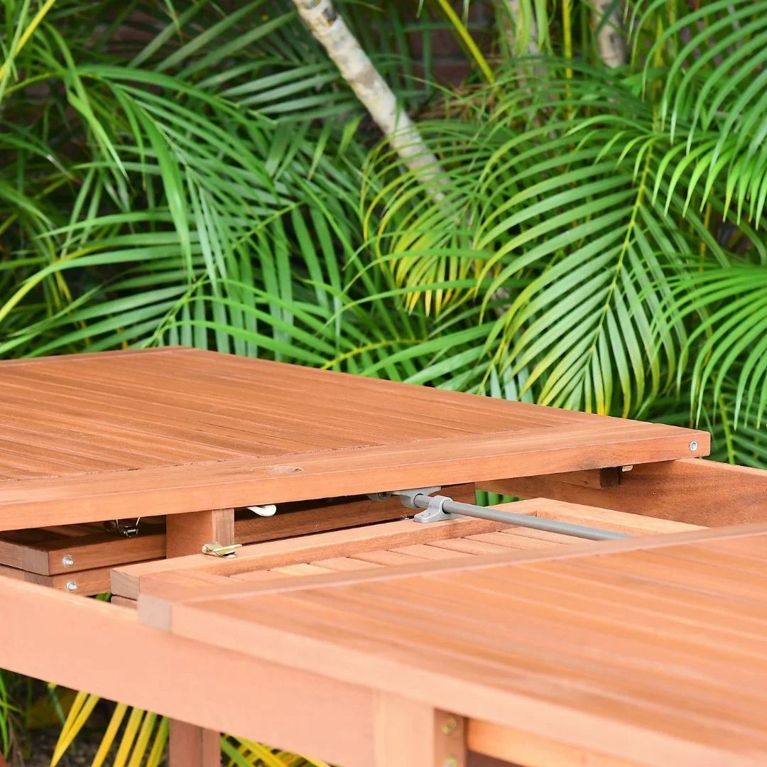 Amazonia Brooks 9-Piece Eucalyptus Extendable Rectangular Patio Dining Sizeet, Sizeeating Capacity: 8