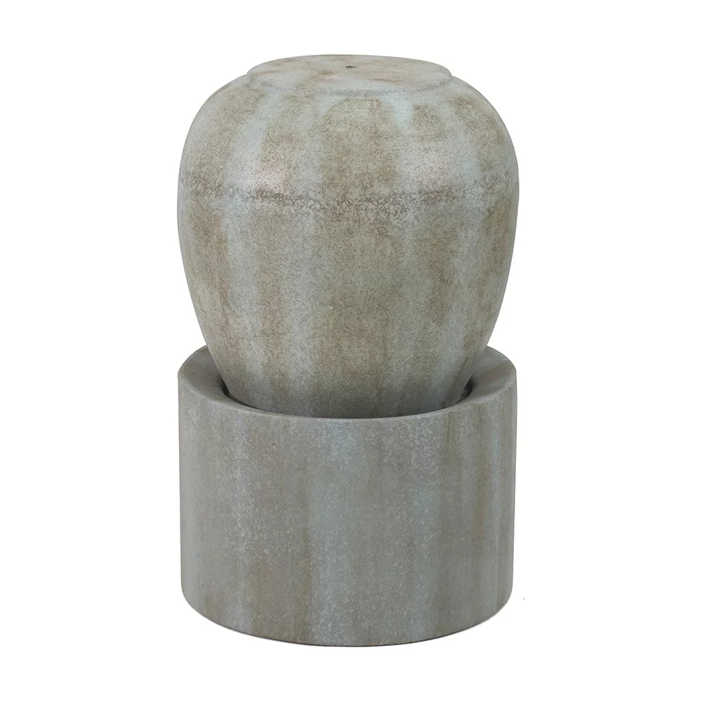 CoSizeoTower 19.5X19.5X32.5" Heavy Outdoor Cement Fountain Antique Blue, Cute Unique Urn Design Water Feature for Home Garden, Lawn, Deck & Patio