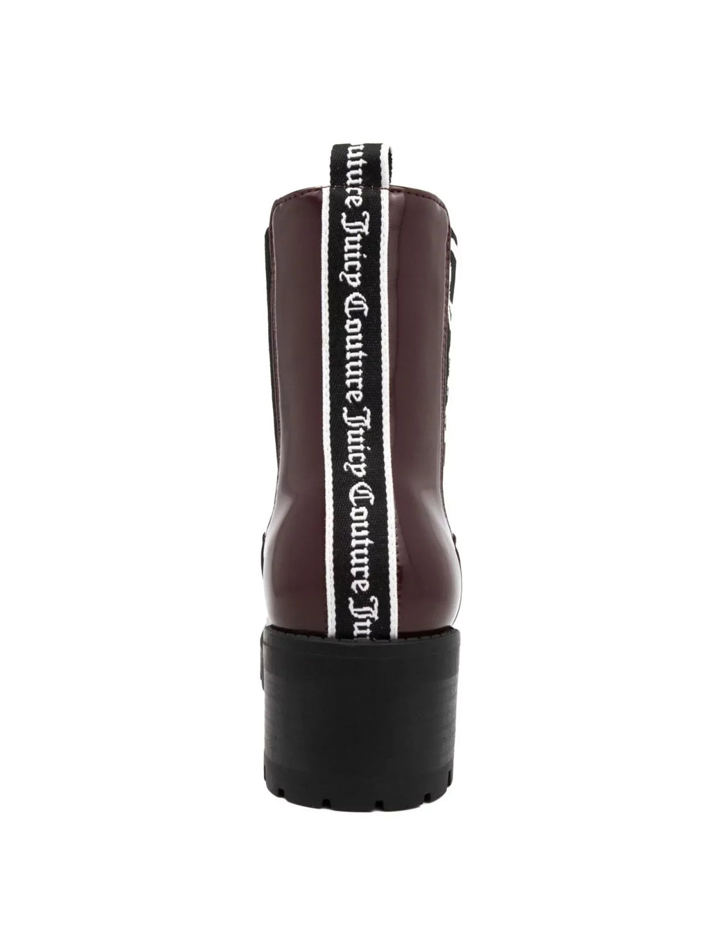 JUICY COUTURE Womens Burgundy Logo Goring Comfort One-up Round Toe Block Heel Booties 7.5 M