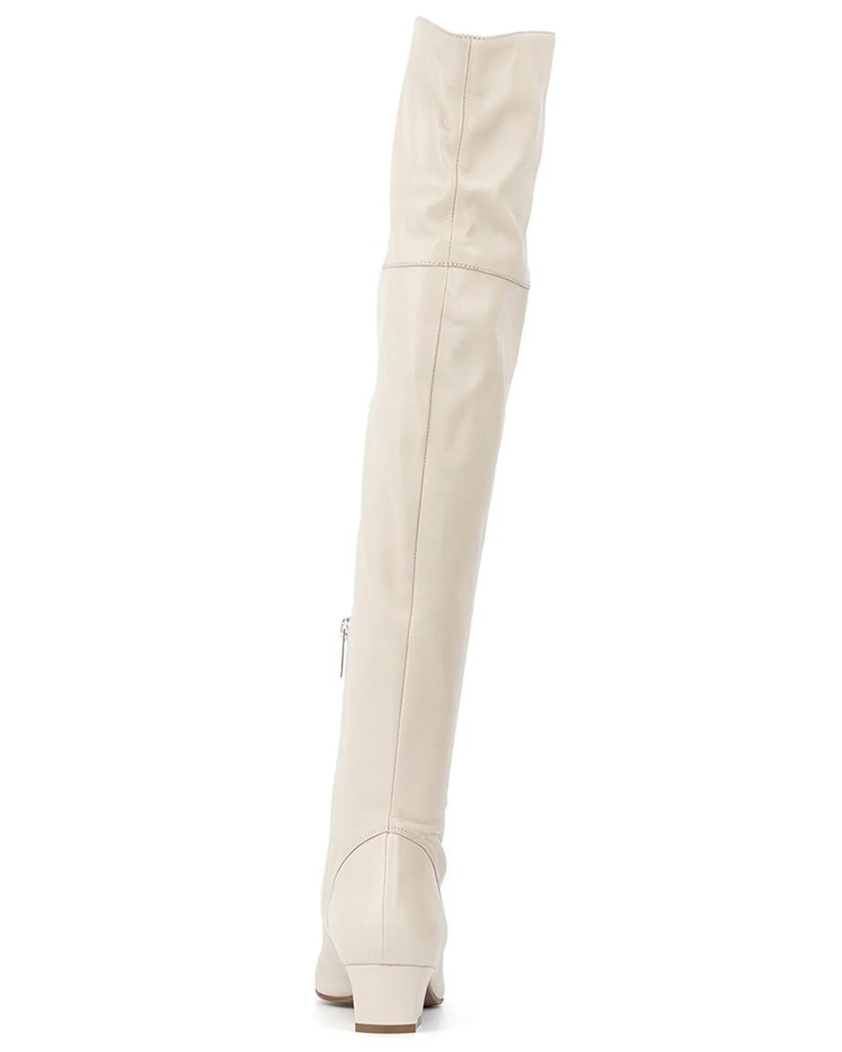 Aquatalia Sizeancia Weatherproof Leather Boots, 10.5, Ivory