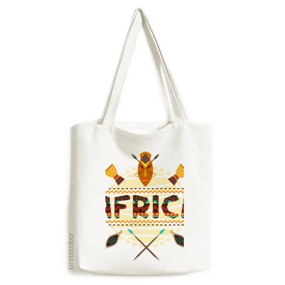 Africa Fancy Text Totem Sizeigns Tote Canvas Bag Sizehopping Sizeatchel Casual Handbag