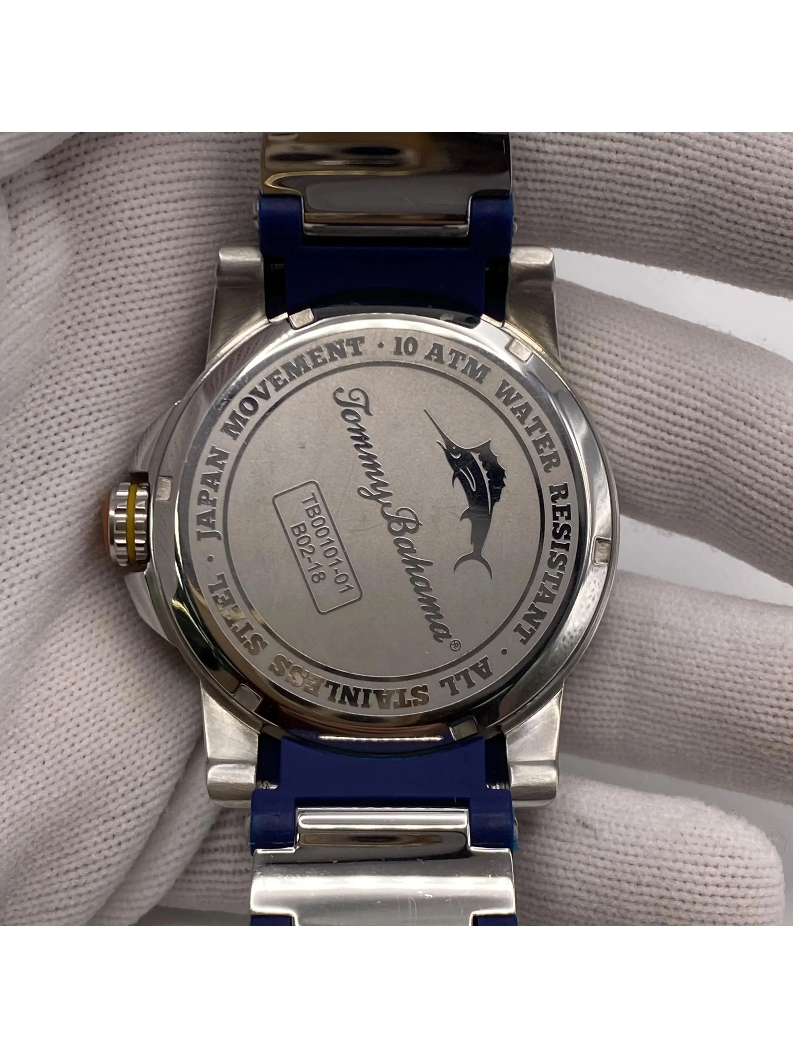Pre-owned Tommy Bahama Sizeteel Quartz Mens Watch TB00101-01 (Good)