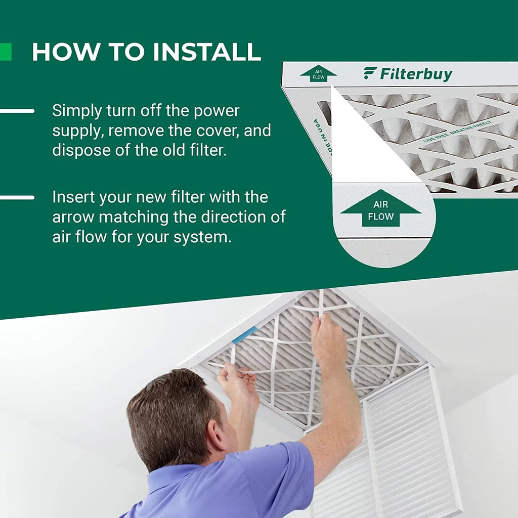 Filterbuy 14x14x1 MERV 13 Pleated HVAC AC Furnace Air Filters (4-Pack)