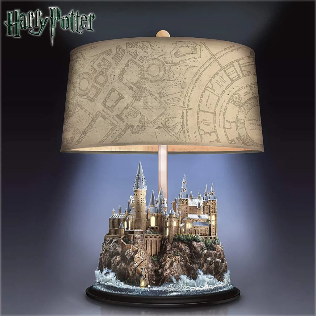 Bradford Exchange Harry Potter Hogwarts Handcrafted Table Lamp with lit Castle