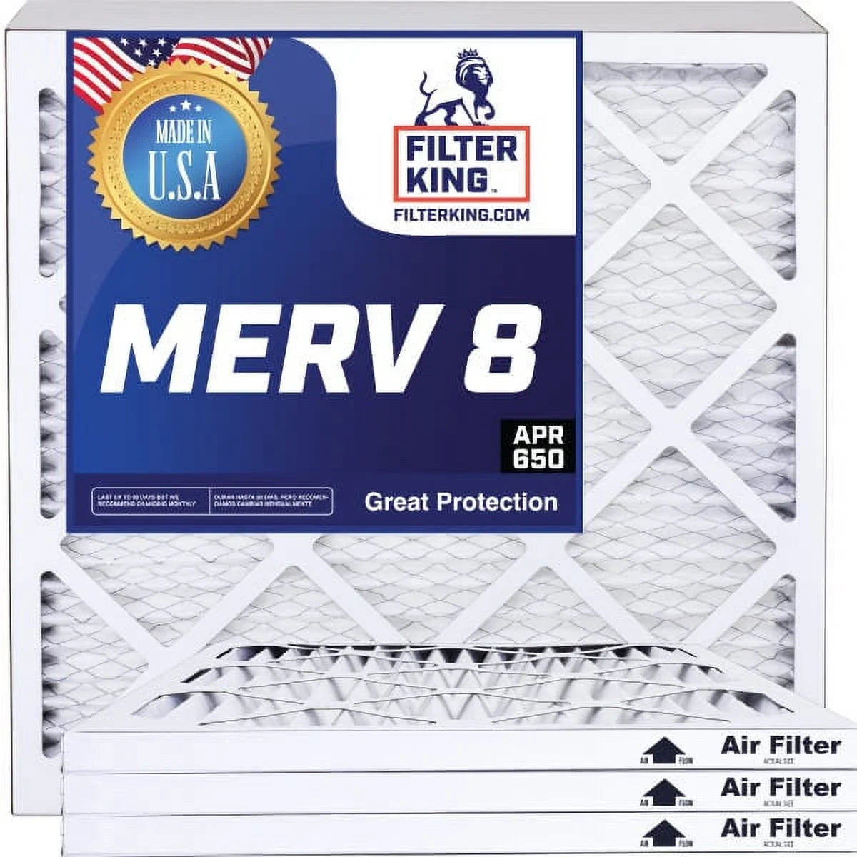 Filter King 6x49x1a Air Filter | 4-PACK | MERV 8 HVAC Pleated A/C Furnace Filters | MADE IN USizeA | Actual Sizeize: 6 x 49 x .75"