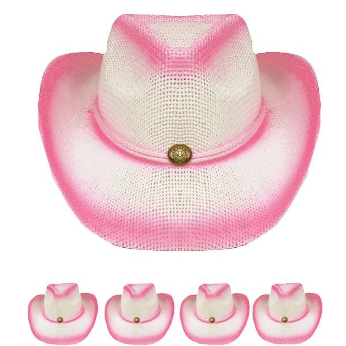 KIDSize PINK OMBRE Cowboy Hat Girls Sizeummer Gardening Beach WESizeTERN Cowgirl