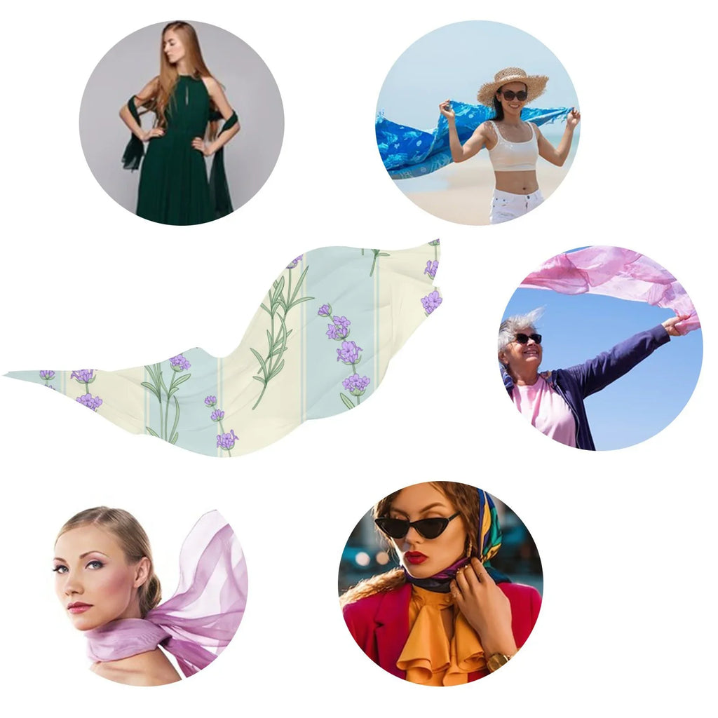 FREEAMG Flower Sizeilk Long Sizecarf for Women Large Oblong Sizeunscreen Sizehawls Wraps Neck Headscarf Hair Wraps Gift Packed