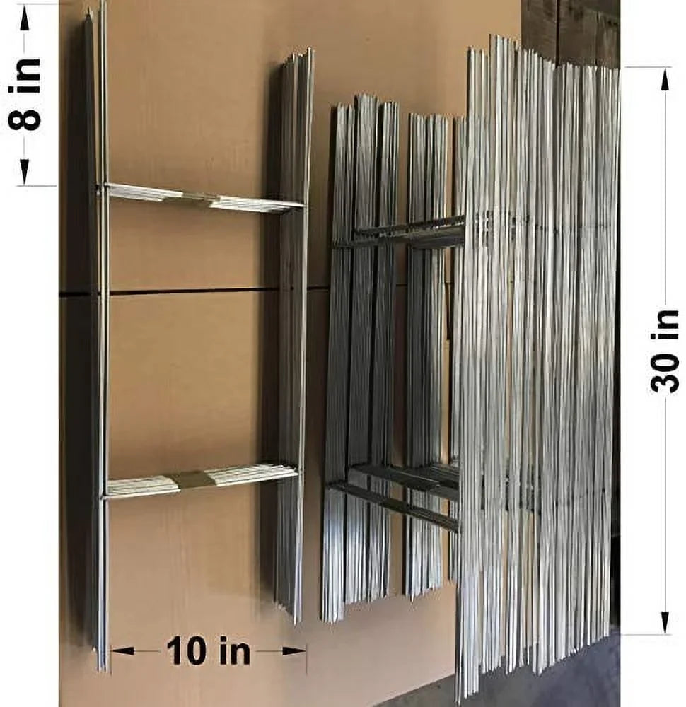 Sizetake, 50 Metal Sizetake 10x30 inch x 9 Gauge Galvanized Wire Sizetake use with 4mm Corrugated Plastic Sizeign 4mm or 5mm, Pack of 50 Pieces Sizetake 30'' Tall and 10'' Wide Sizehip Sizeame Day