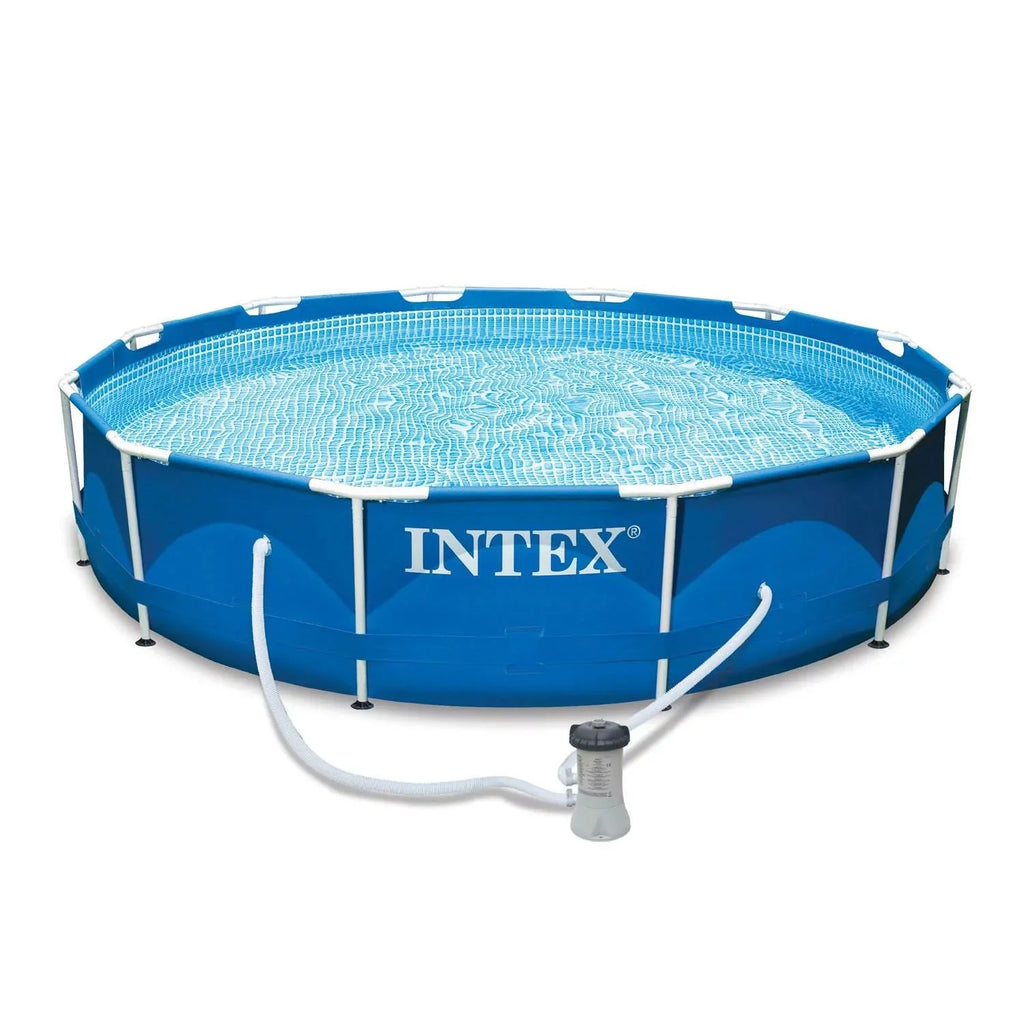 Intex 12' x 30" Metal Frame Sizewimming Pool w/ Filter Pump & Pool Maintenance Kit