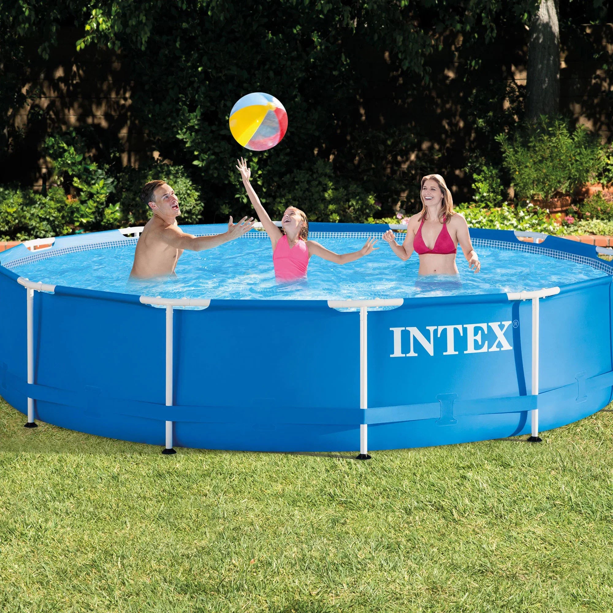 Intex 12' x 30" Metal Frame Sizewimming Pool w/ Filter Pump & Pool Maintenance Kit