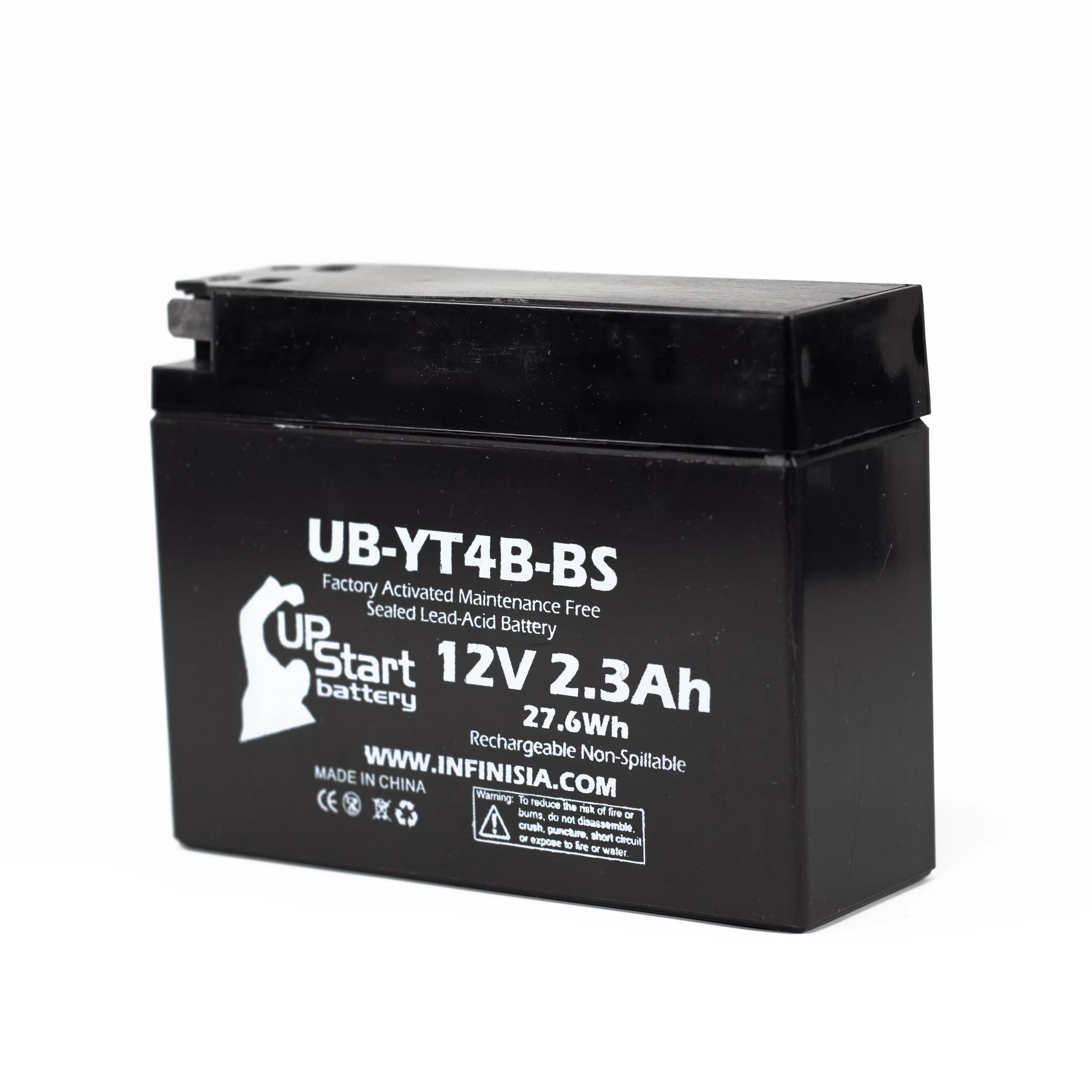 4-Pack UpSizetart Battery Replacement for 2004 Yamaha SizeR400 400CC Factory Activated, Maintenance Free, Motorcycle Battery - 12V, 2.3Ah, UB-YT4B-BSize