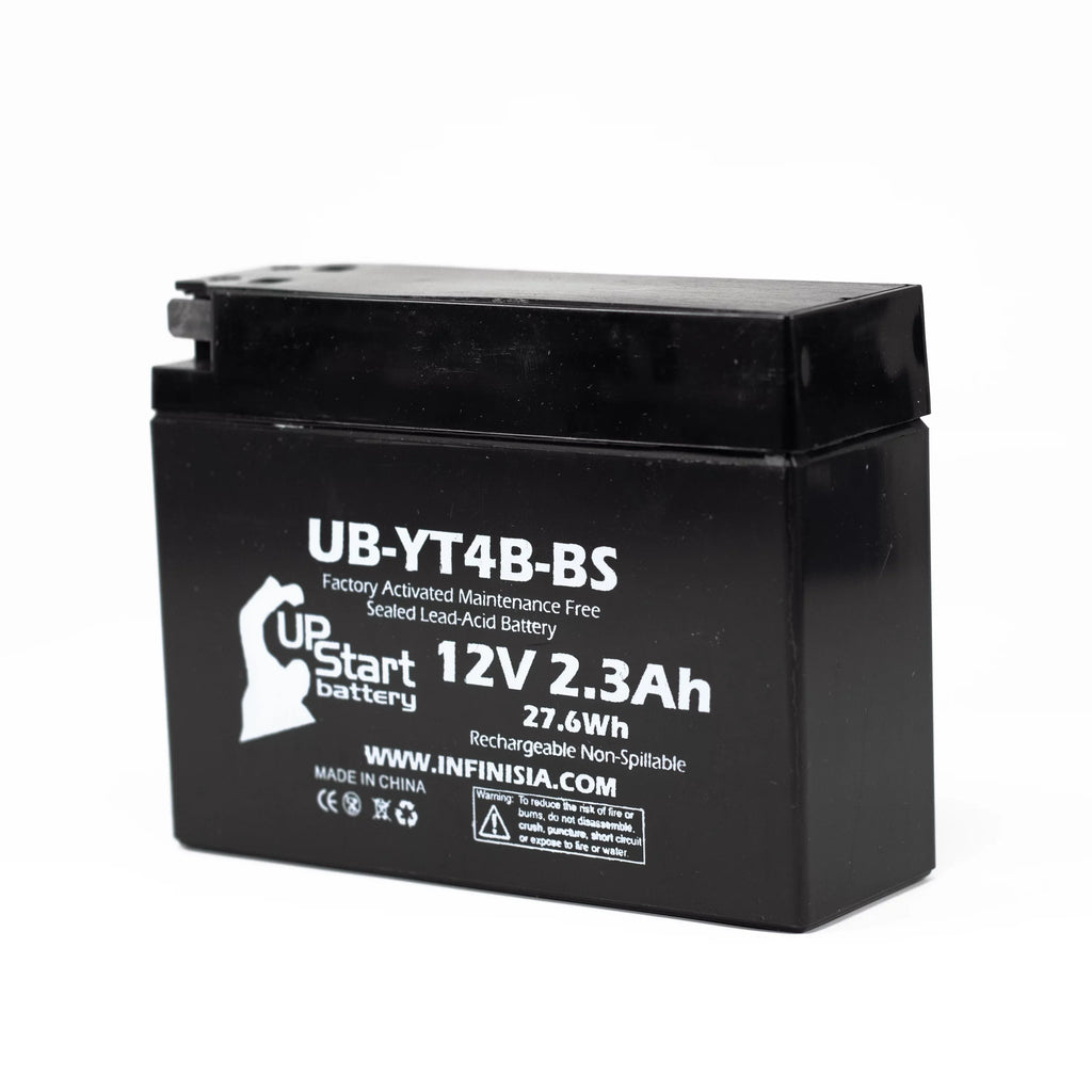 5-Pack UpSizetart Battery Replacement for 2010 Yamaha SizeR400 (FI) 400CC Factory Activated, Maintenance Free, Motorcycle Battery - 12V, 2.3Ah, UB-YT4B-BSize