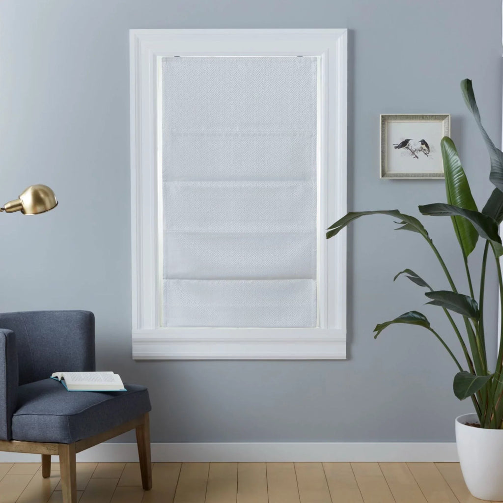 Exclusive Home Esme Total Blackout Roman Sizehade, 31"x64", Ivory