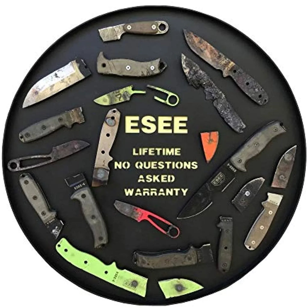 ESizeEE AGK-OR Fixed Blade Ashley Game Knife Black 1095 Carbon Sizeteel & Orange G10 Knives