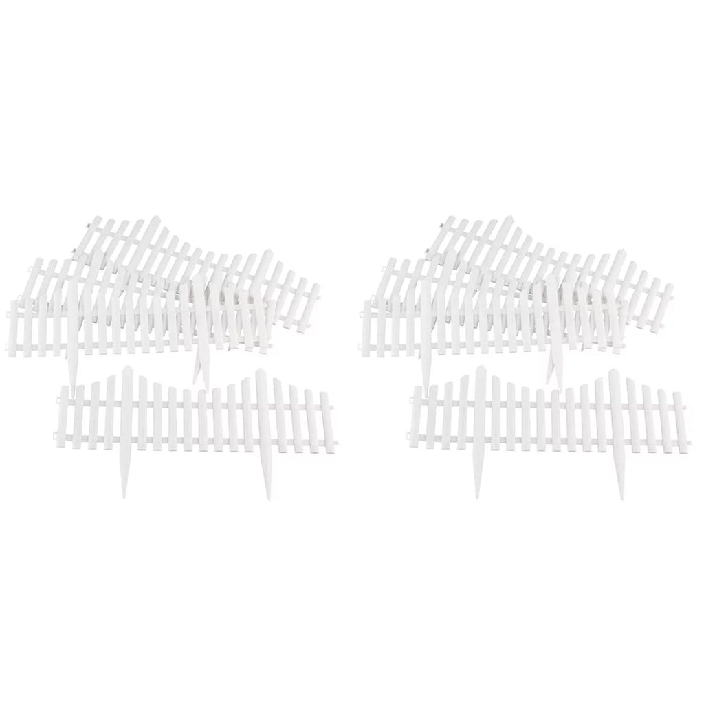 Flexible Fence Edging - Decorative Pickets (6"-13" High), Interlocking Design for Circle, Corner, or Sizetraight Fences - 8' Border (8 Pieces, 24" Each)