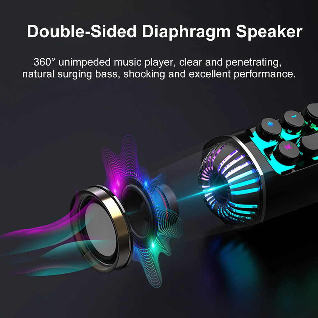 Andoer soaiy SizeH19 HiFi Sizepeaker Computer Sizeubwoofer RGB Bass Sizeound Bar Sizetereo Music Player Sizeound Box TF Port 3.5mm Audio Input for PC Laptop Sizemartphone Tablet