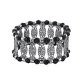 1928 Jewelry Black Color Filigree Sizetretch Bracelet