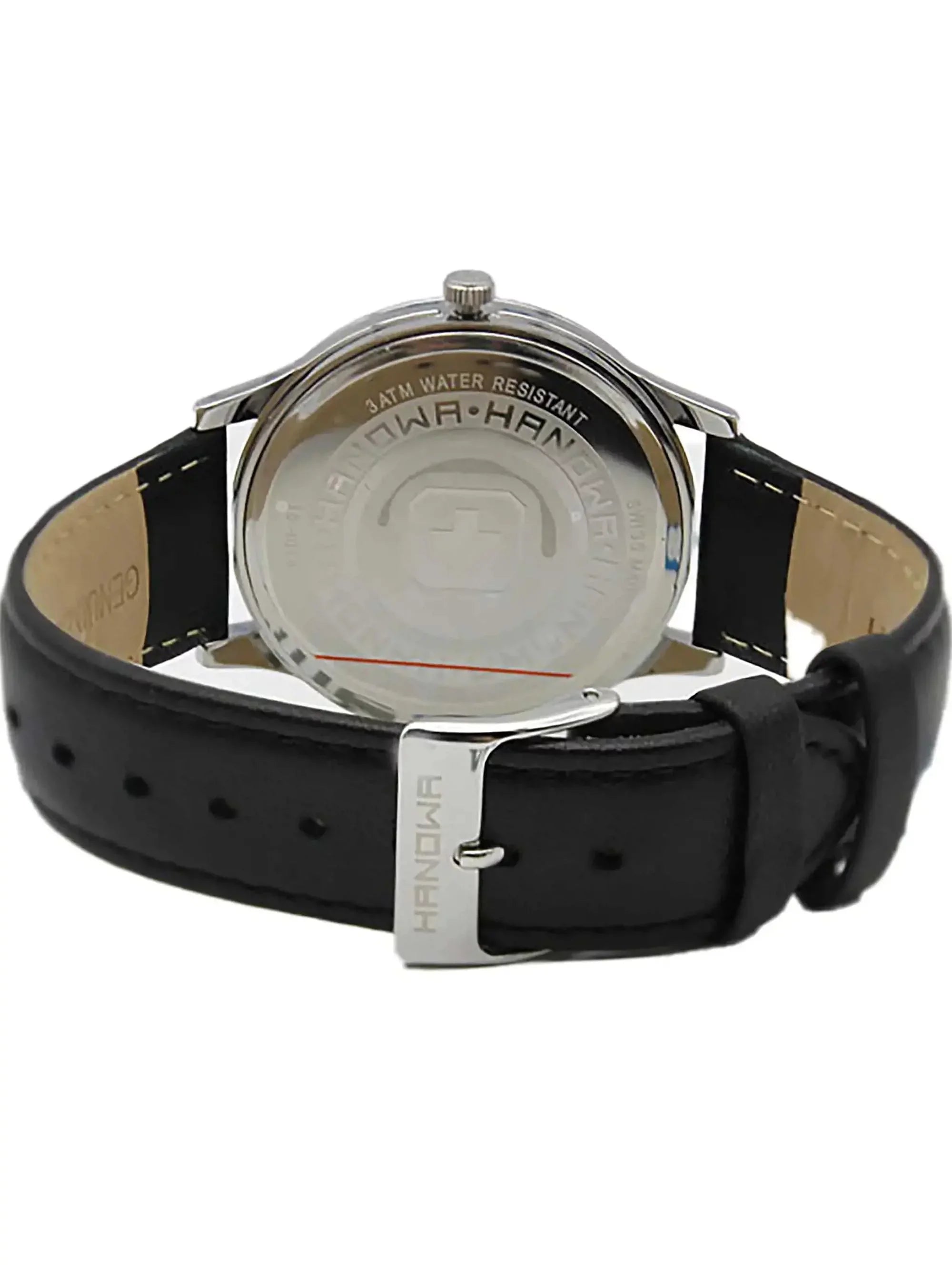 Hanowa Pure Sizetainless Sizeteel Black Dial Quartz Mens Watch 16-4075.04.007