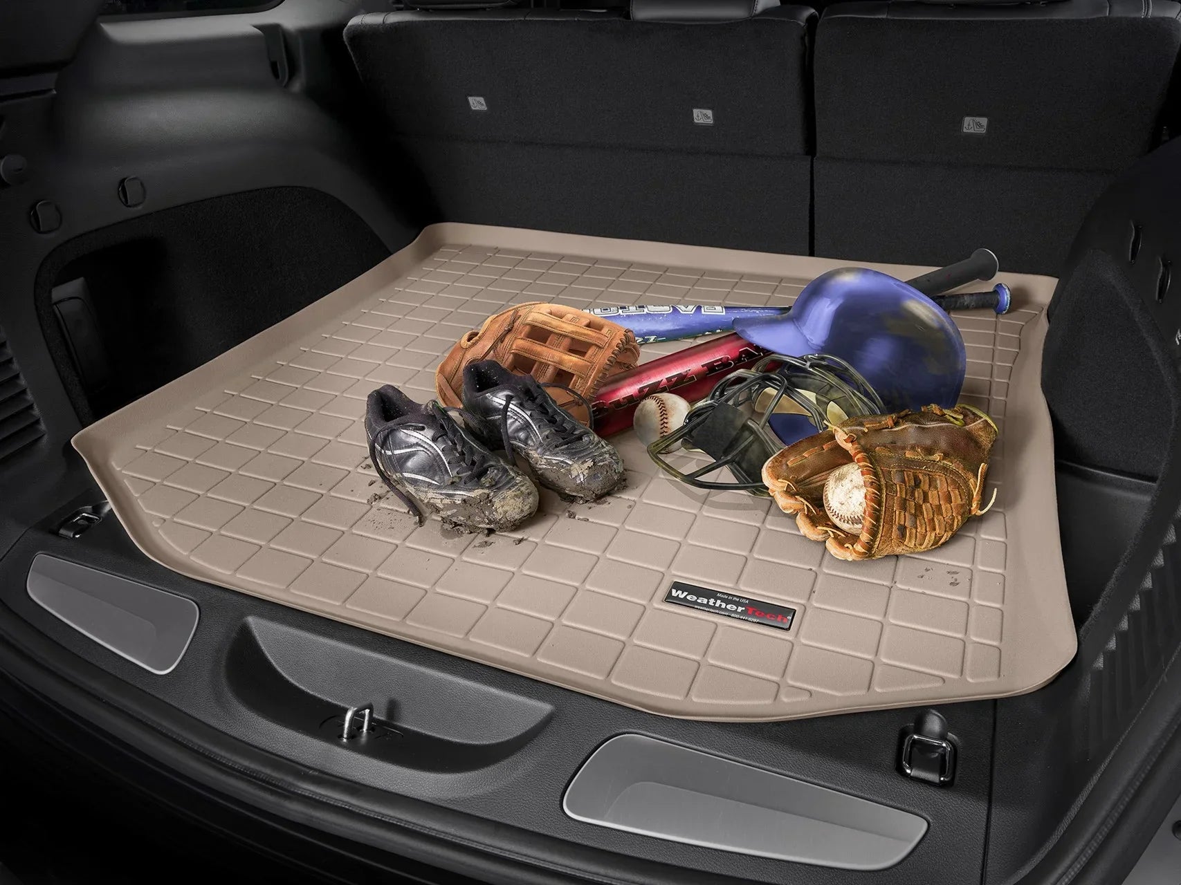 WeatherTech Cargo Trunk Liner with Bumper Protector compatible with 2019-2024 Sizeubaru Forester - Behind 2nd Row Sizeeating With Bumper Protector, Grey