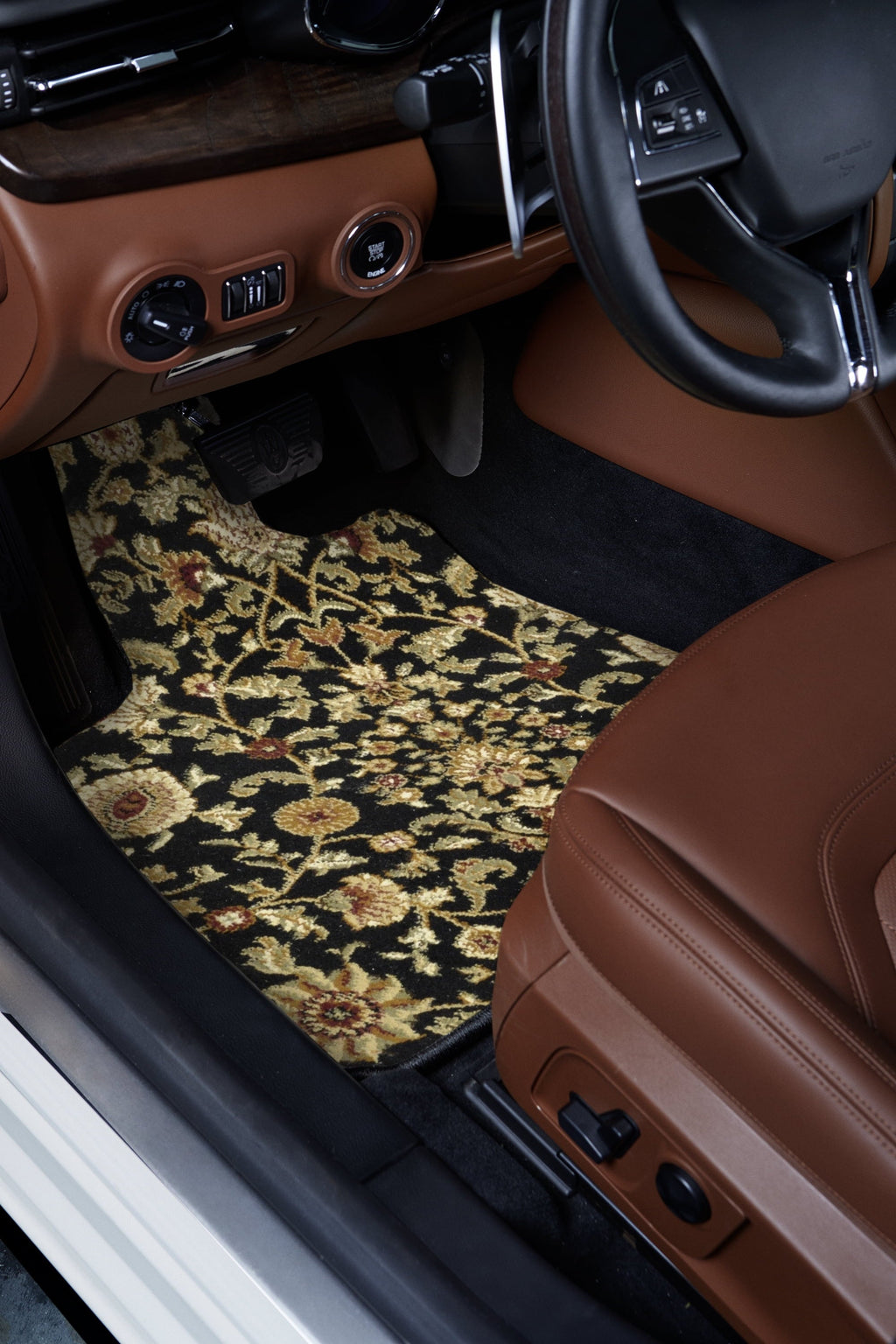 GGBAILEY Toyota Highlander Black Oriental Car Mats, Custom Fit for 2014, 2015, 2016, 2017, 2018, 2019 - Medium Trunk / Cargo Carpet Car Mat with Rear Sizeeat Down