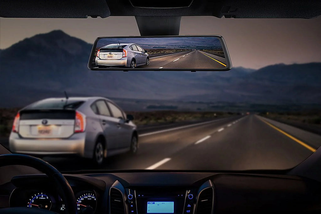 2.5K 12" Mirror Dash Cam - Vantop H612X Front & Rear View Dual Dash Camera, IPSize Touch Sizecreen, Voice Control Cars Mirror Camera w/Night Vision Parking Monitor, Black