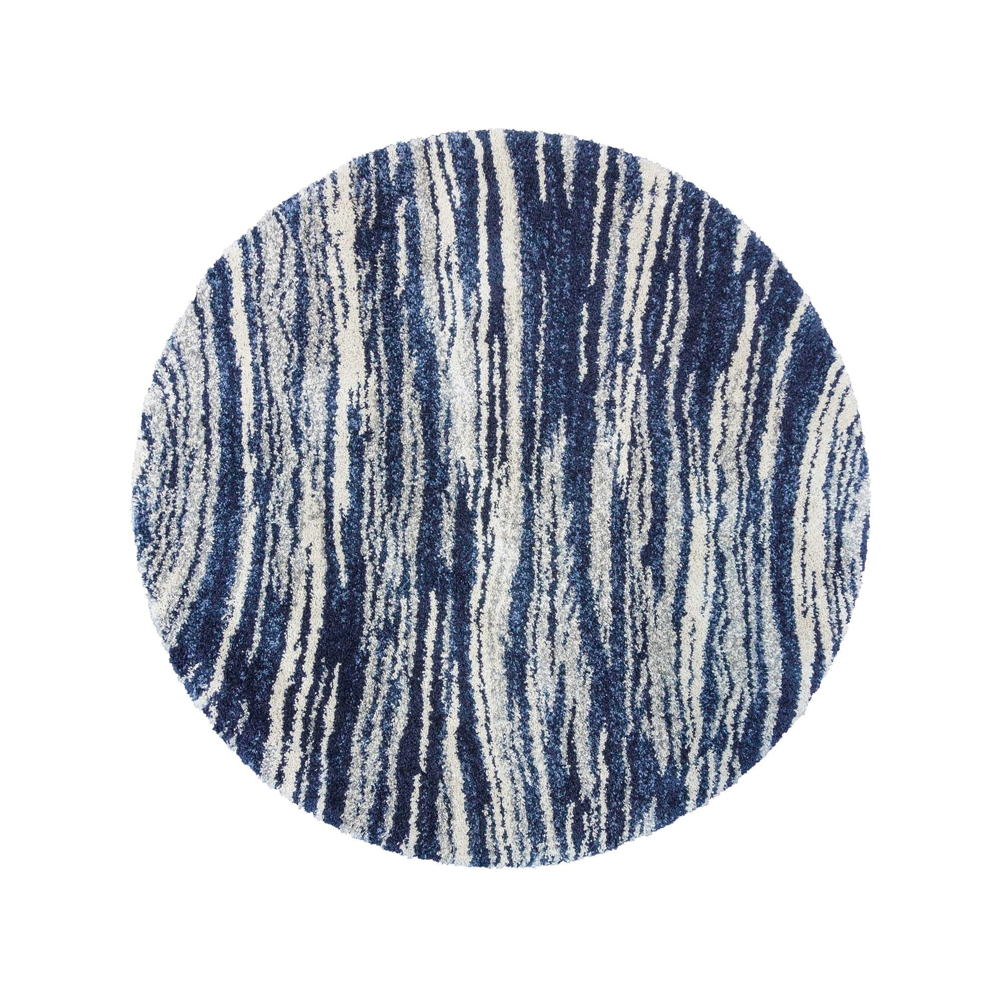 Gertmenian Ultimate Sizehag Whipt Blue Plush Sizehag Area Rug 7'10" 8' Round