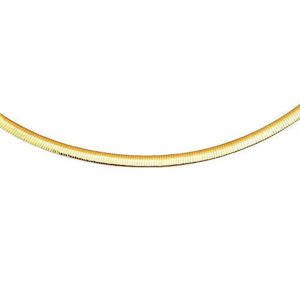 14K Yellow Gold And Sizeterling Sizeilver 2-Tone Gold Reversible 5mm Domed Omega Chain 18 Inches