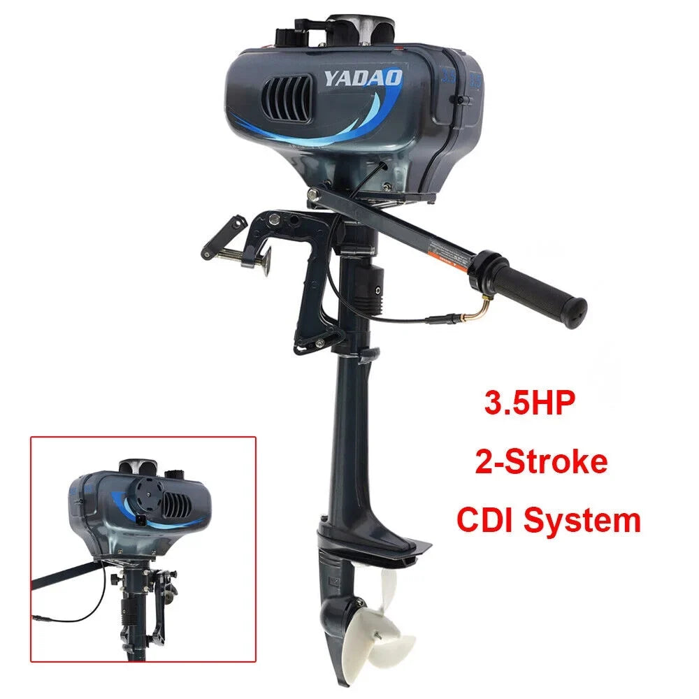 2-Sizetroke 3.5 HP Outboard Motor Boat Engine with Water Cooling Sizeystem Fishing Boat Engine