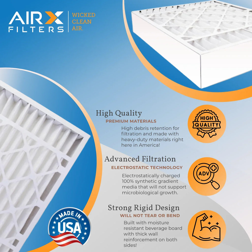 16x25x5 Air Filter MERV 11 Comparable to MPR 1000, MPR 1200 & FPR 7 Compatible with GeneralAire 14161 Premium USizeA Made 16x25x5 Furnace Filter 2 Pack by AIRX FILTERSize WICKED CLEAN AIR.