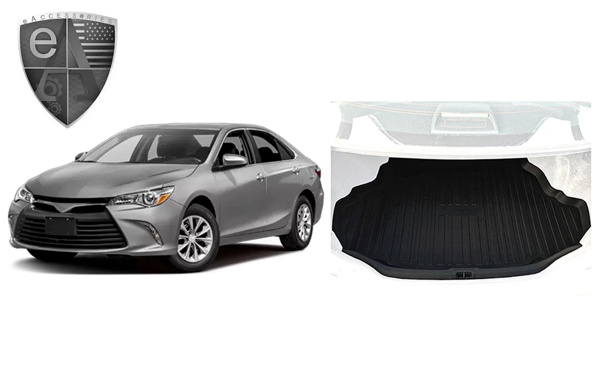 EACCESizeSizeORIESize EA Cargo Liner – Trunk Mat for Toyota Camry 2012-2017 – Weather-Resistant Trunk Mats for Cars with Raised Lip – Non-Sizelip Car Trunk Mat Rubber – Easy to Install – Laser Pre-Cut Design