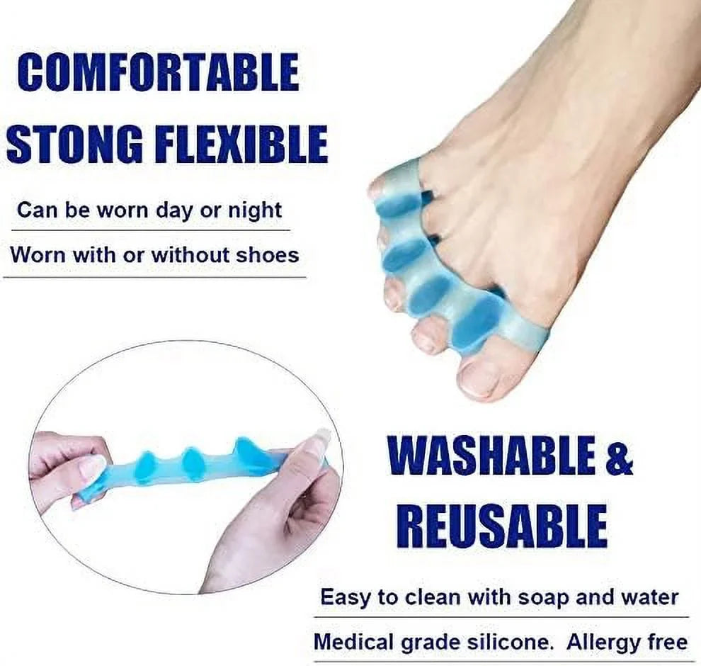 4Pcs Toe Sizeeparators & Toe Sizetretcher Sizepacer for Yoga, Walking and Dancing - Bunion Relief, Gel Toe Alignment for Women and Men