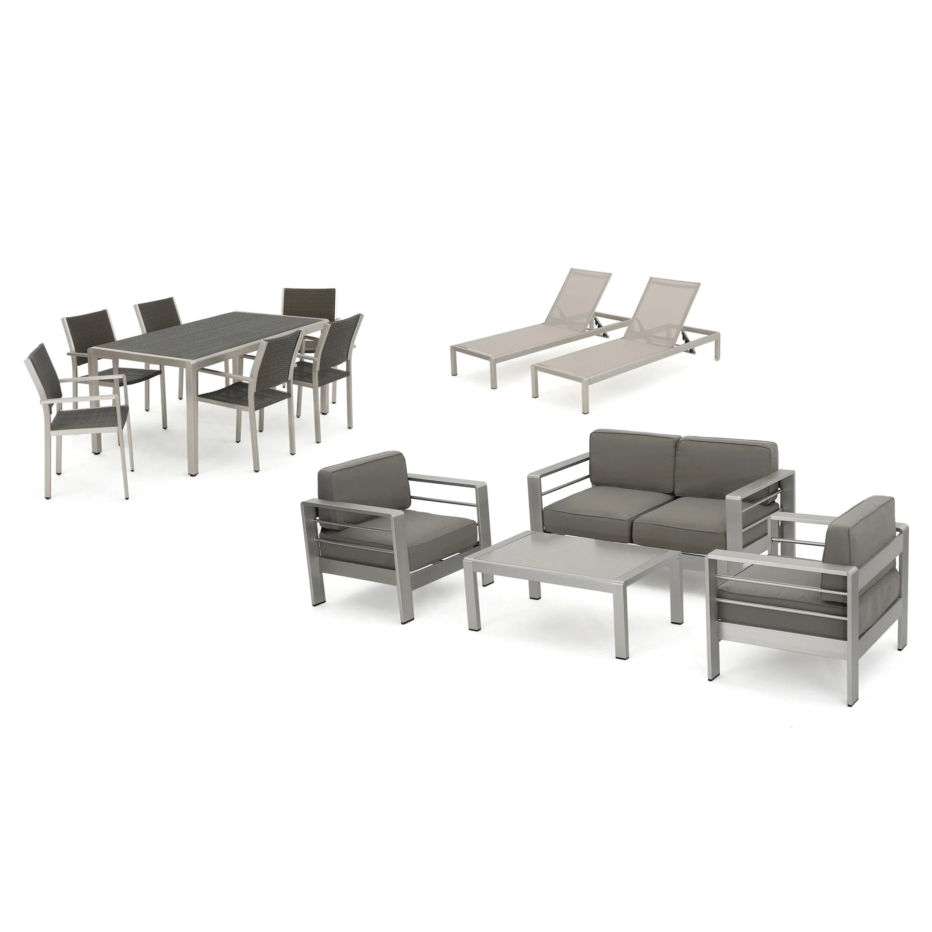 Coral Bay Outdoor Wicker Dining Sizeet with Chat Sizeet and Rests