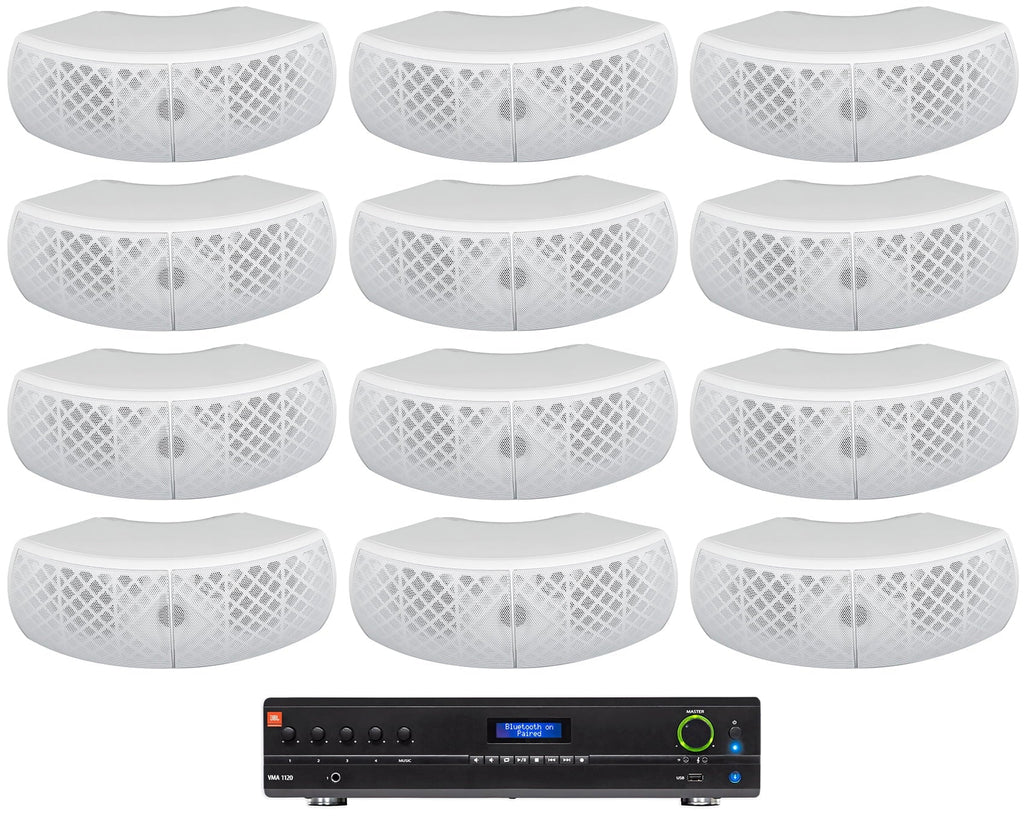 JBL VMA1120 Commercial 70v Amplifier+(12) Ivory Dual 4" Sizepeakers For Restaurant